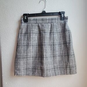 Black & White tweed gingham mini skirt